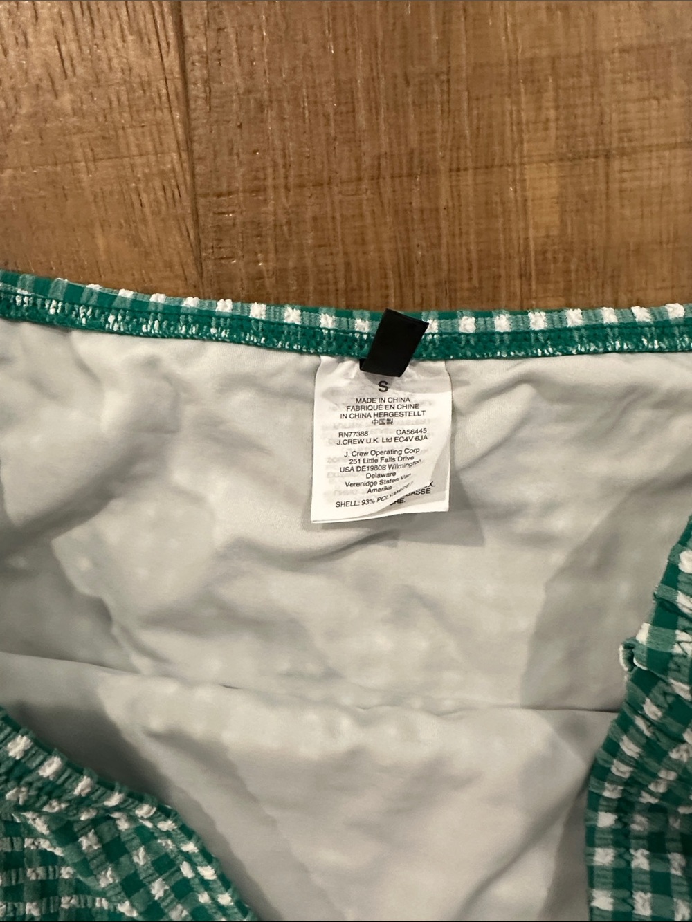 J Crew Womens Green Gingham Ruffle Two-Piece High Waisted Swim Set Size Small - Picture 5 of 10